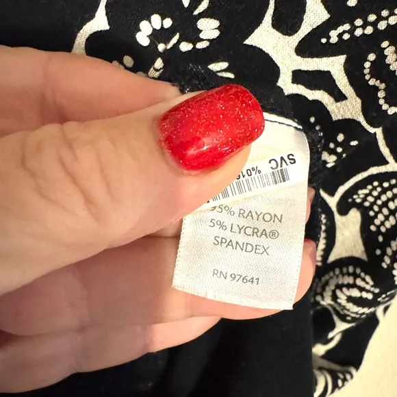 J. Jill Black/White Print Sleeveless Top   SMALL    #Z - Picture 7 of 8